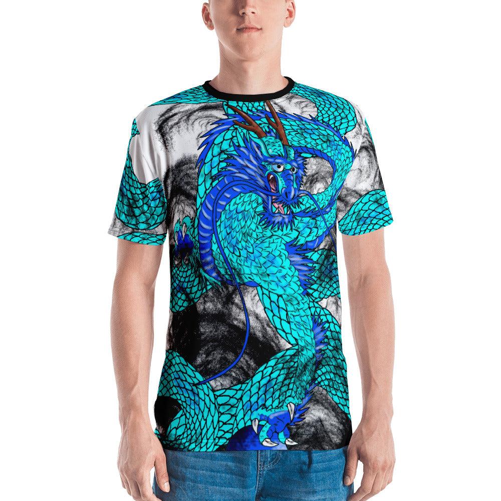 Teal Imperial Dragon Men's Crew Neck T-Shirt - Rocky Mountain Dragons LLC