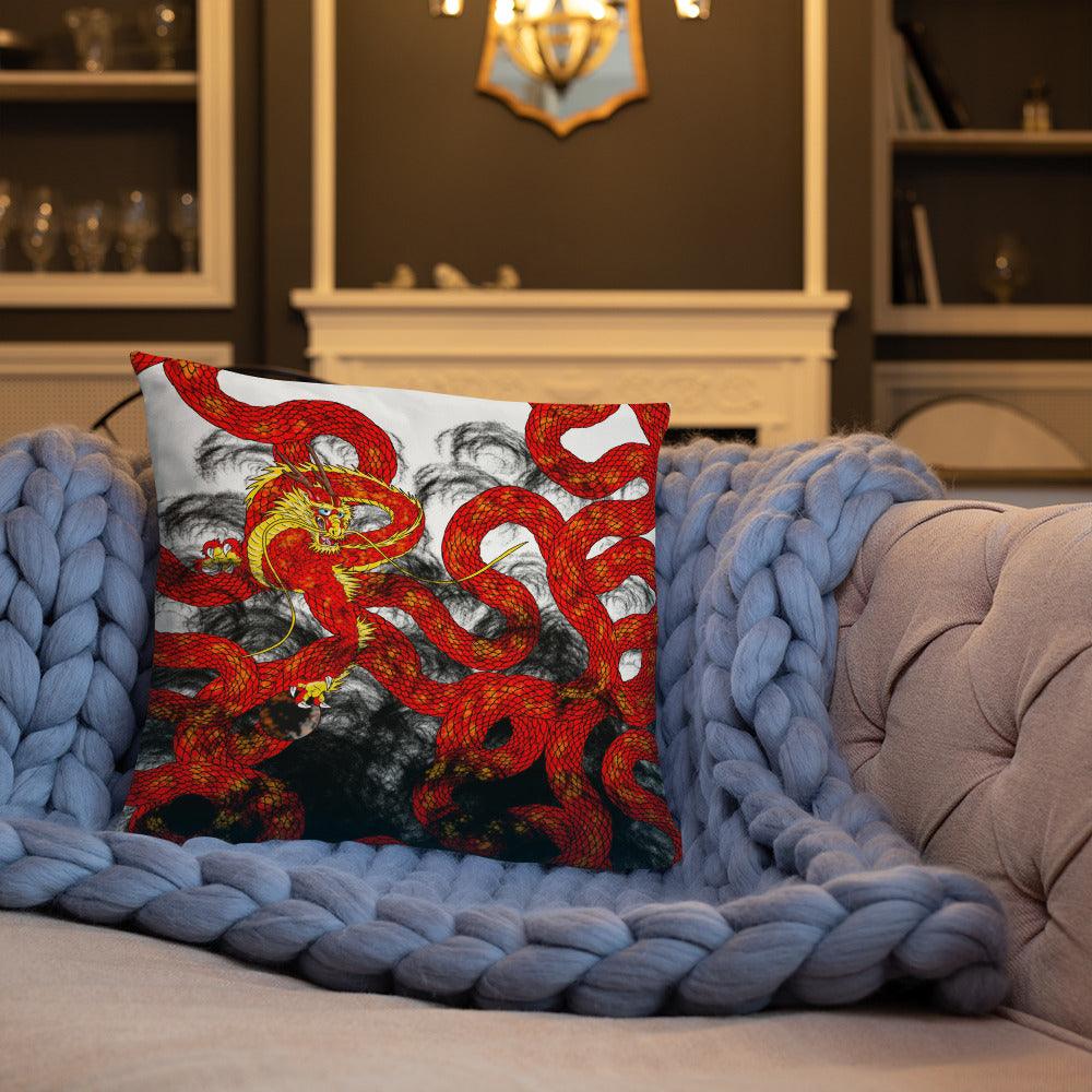 Red Imperial Dragon Basic Pillow - Rocky Mountain Dragons LLC