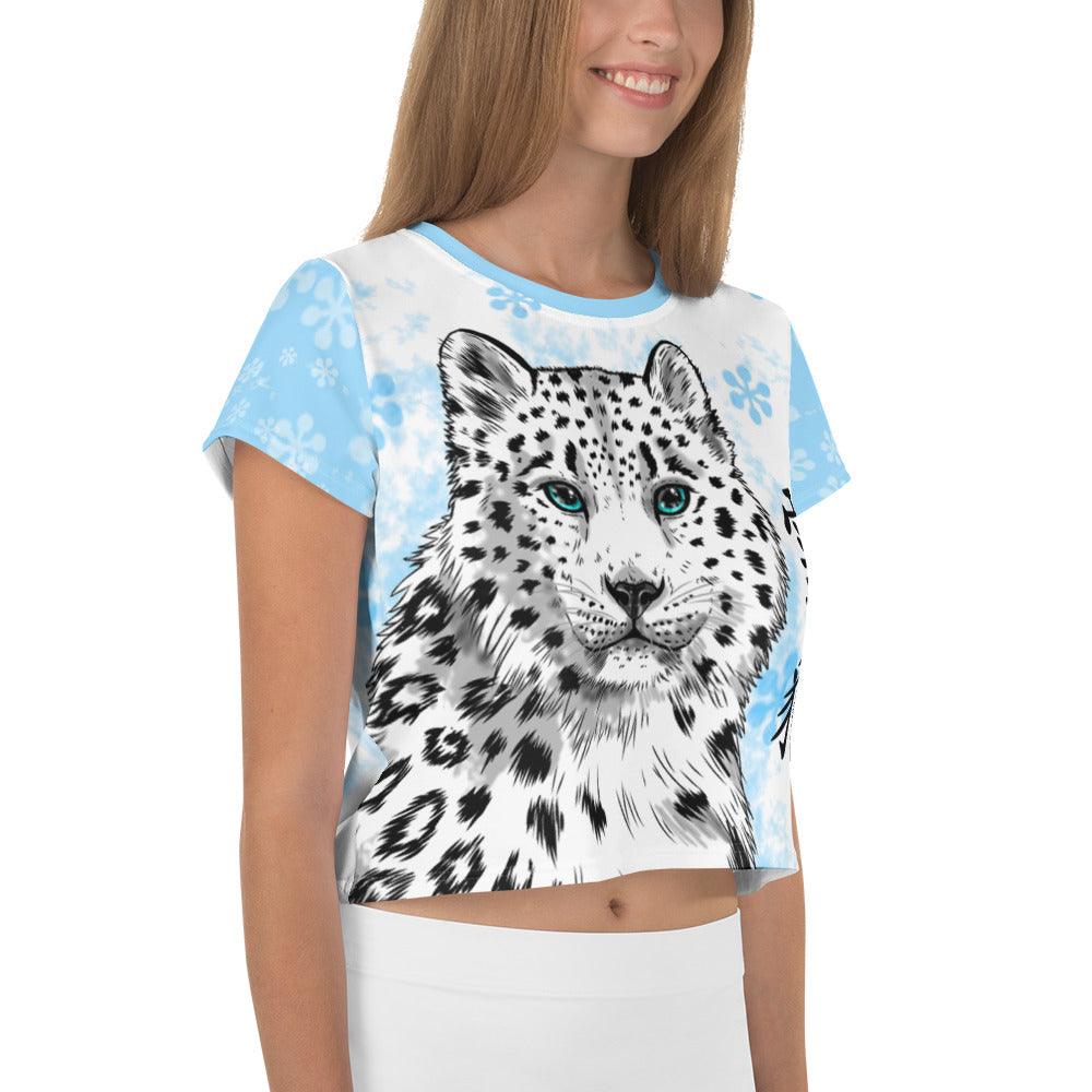 Snow Leopard Crop Tee - Rocky Mountain Dragons LLC