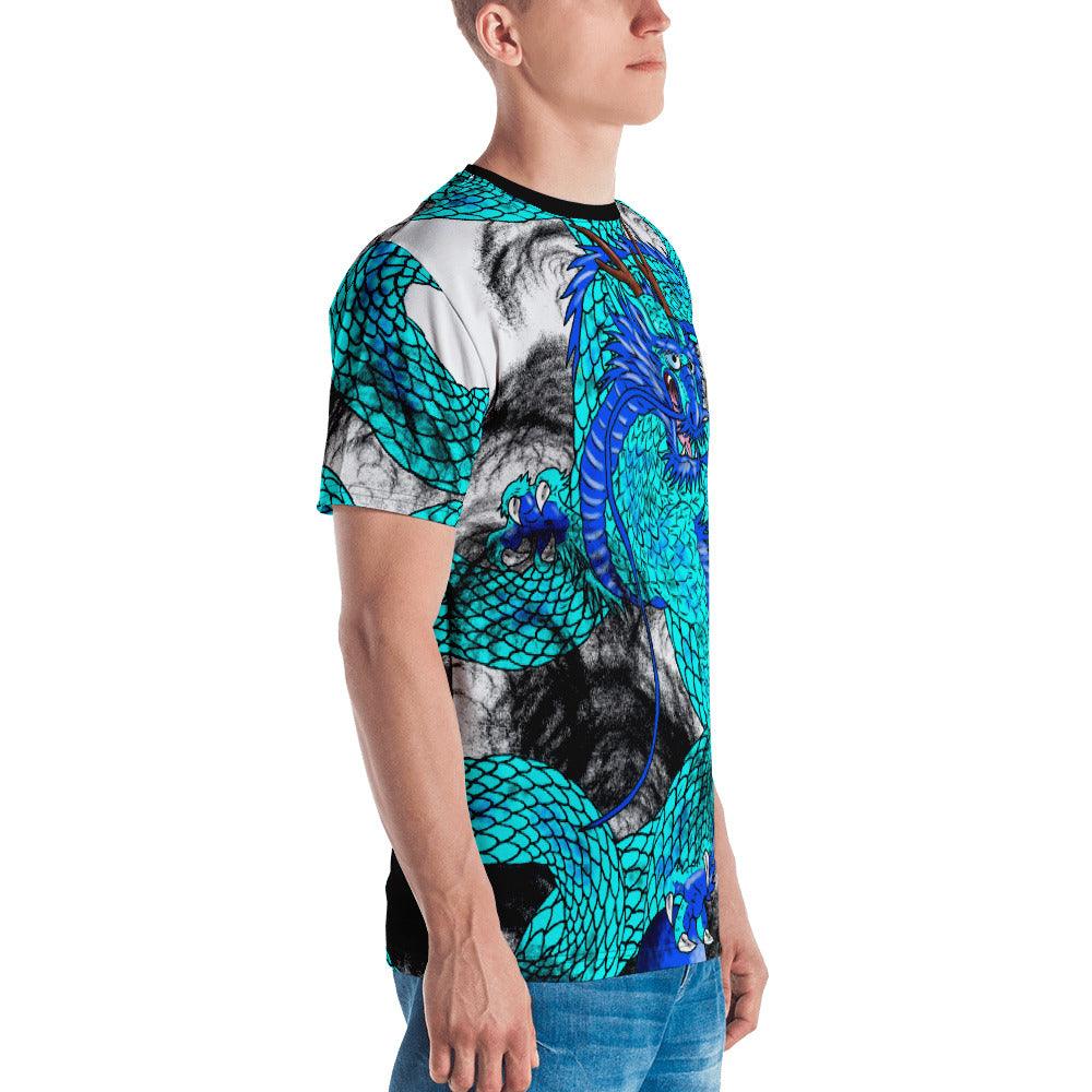 Teal Imperial Dragon Men's Crew Neck T-Shirt - Rocky Mountain Dragons LLC